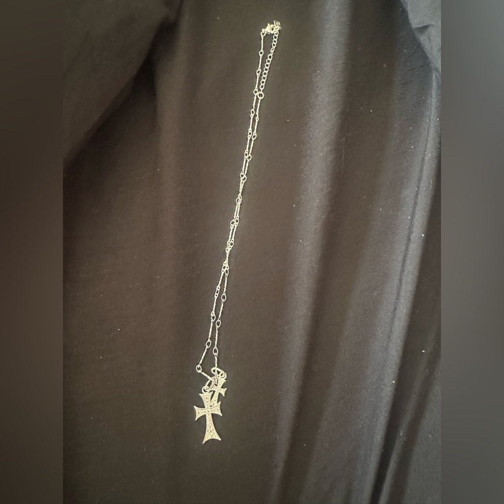 Double cross me Evry Jewels silver necklace